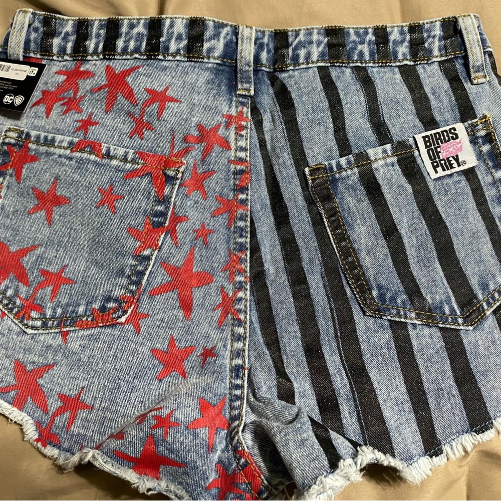 Denim Shorts - Red and Blue